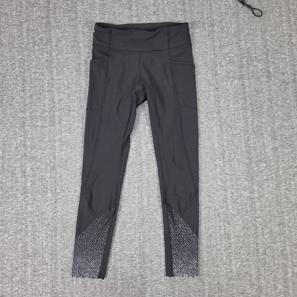 Lululemon Align High Rise Leggings Black Dot Print Activewear Size 4